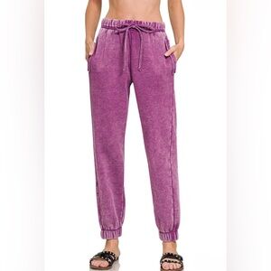 Hot Kiss Acid Wash Fleece Sweatpants